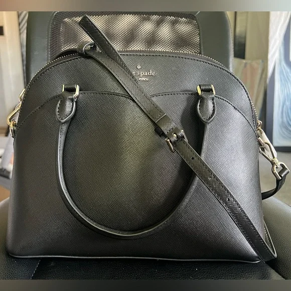 NWT Kate Spade Payton Medium Dome Satchel Bag Black with Crossbody & Dust Bag - Picture 8 of 16
